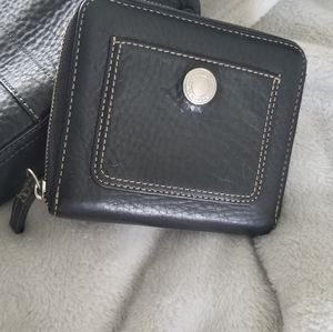 Coach Black Pebble Leather Wallet